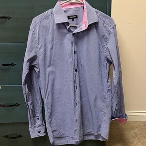 Jared Lang Casual Blue and Pink Button Down Shirt